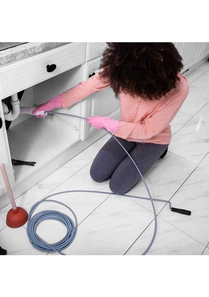 Premium Klozet Lavabo Gider Açıcı 5 Metre 9 mm Özel Uç Aparatlı Kanal Susta + Eldiven fırsatları