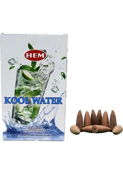 Kool Water Back Flow Konik Tütsü 10&primelu. Geri Akış Tütsü