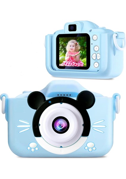 Çocuk Dijital Fotoğraf Makinası 20 Mp Video Kaydedici 2.0 Inç Çift Kameralı