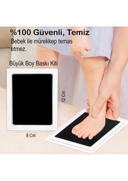 Moky Design Bebek Ilk Yıl Fotoğraf Çerçevesi (38X23CM) 12 Aylık Konsept Resimler ve Yenidoğan Büyük Boy El Ayak Izi Kiti fiyatları