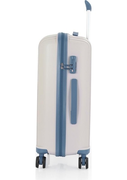 Bavul Orta ve Kabin 2li Set Kırılmaz Silikon Valiz V305 Kemik/skyblue fırsatları