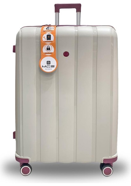 Bavul Büyük ve Orta 2li Set Kırılmaz Silikon Valiz V305 Kemik/mürdüm