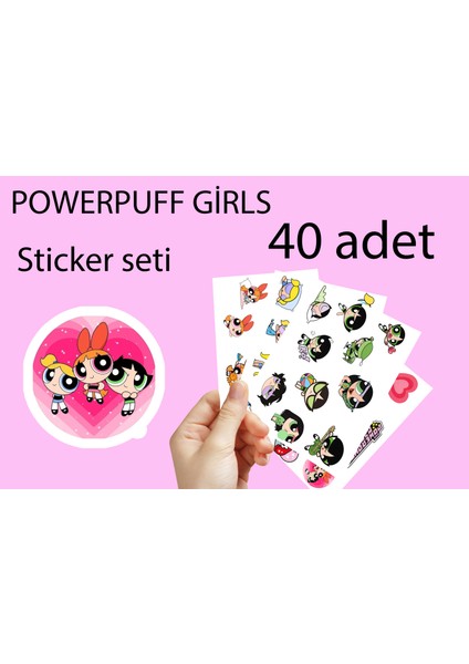 Powerpuff Girls Sticker Seti - Sevimli Sticker