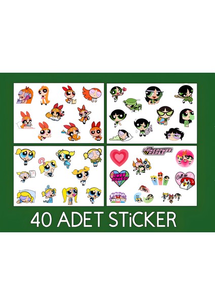 Powerpuff Girls Sticker Seti - Sevimli Sticker