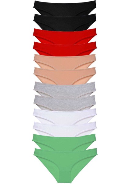 12 Adet Süper Eko Set Likralı Kadın Slip Külot Set 2