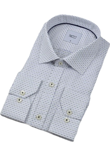 Erkek Klasik Puantiyeli Uzun Kol Gömlek 3706 BGL-ST04395 modelleri