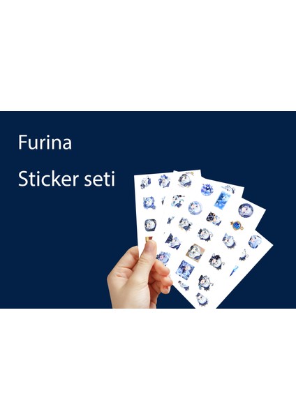 Genshin Impact Furina 60 Adet Sticker Seti -2cm - Anime Sticker