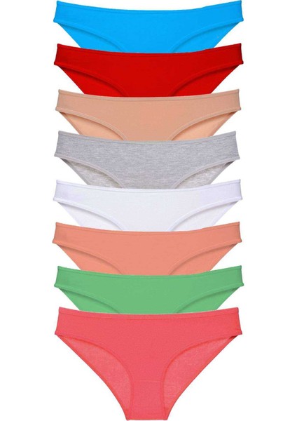 8 Adet Süper Eko Set Likralı Kadın Slip Külot Set 8