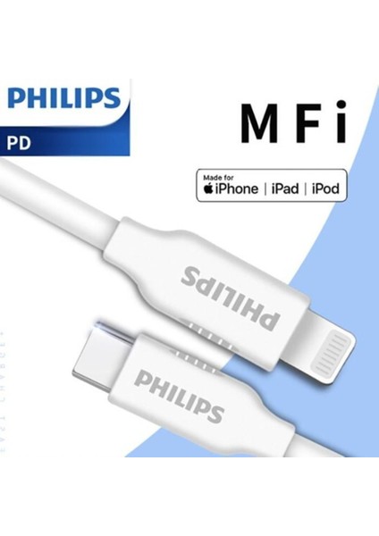 Philips Usb-C To Lightning Hızlı Şarj ve Data Kablosu 1 Mt. DLC25 Senalstore Açık