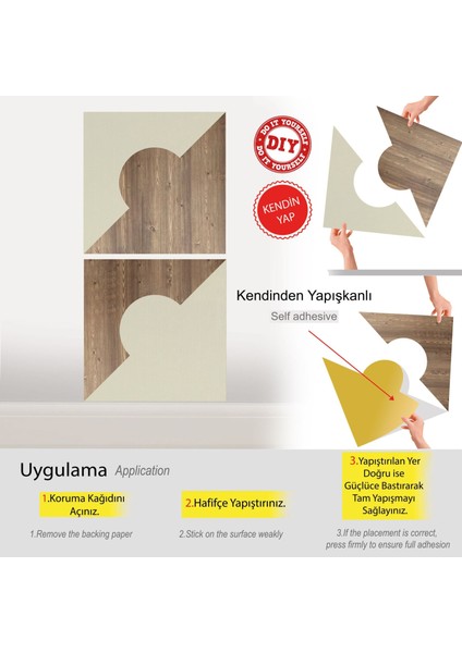 Kendinden Yapışkanlı Parke Yer Kaplaması Pvc Parke Beyaz Huş Antik 40X40 cm 0,64 M²/4 Adet