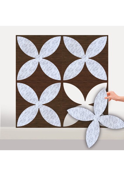 Kendinden Yapışkanlı Pvc Yer Duvar Döşeme Parke Mermer Teak 40X40 cm 0,64 M²/4 Adet