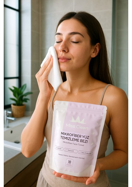 ( 10 Adet ) Cilt Bakım ve Kusursuz Makyaj Temizleme Bezi Mikrofiber Seyahat Tip Özel Paketli fiyatları