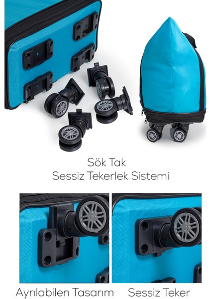 Iki Körüklü Demonte Sessiz Tekerlekli Valiz/çanta/bavul fiyatları