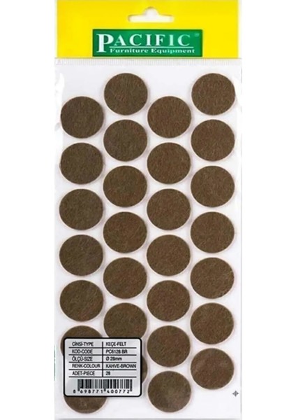 28 mm Yapışkanlı Keçe Mobilya Ayağı Koruyucu – 28'li Paket (Masa, Sandalye, Koltuk, Sehpa, Zemin Koruyucu ve Gürültü Önleyici Keçe)