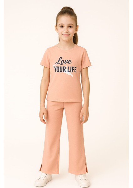 Love Your Baskılı Kız Çocuk Takım Yavruağzı fiyatları