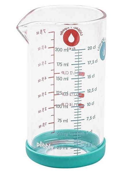 006-01-MAVI Borosilikat Cam Sürahi-Ölçü Kabı 200ML