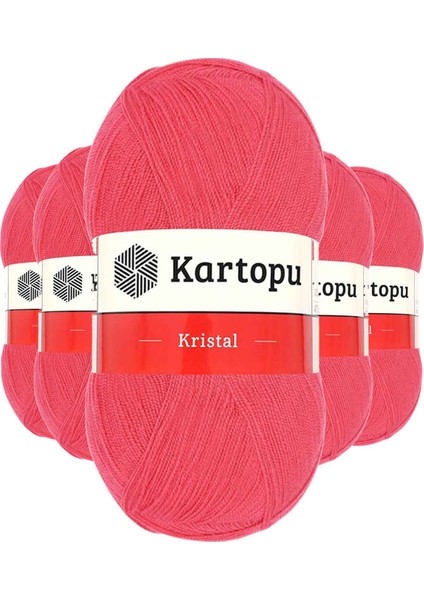 5 Adet Kristal Çift Katlı El Örgü Lif Ipi Nar Çiçeği K812