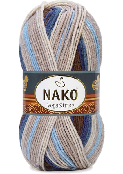 5 Adet Vega Stripe Premium Akrilik El Örgü Ipi Yünü No: 82422 modelleri