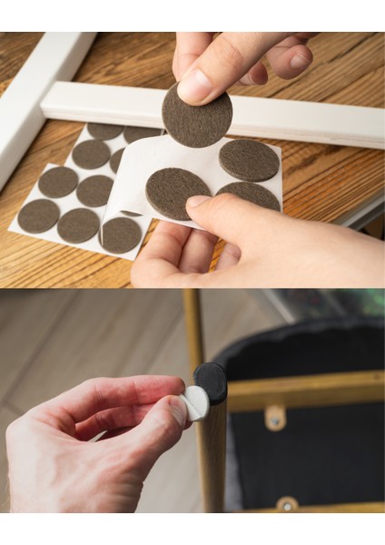 25×25 mm Kendinden Yapışkanlı Kare Keçe Mobilya Ayağı Koruyucu – 32li Paket (Masa, Sandalye, Koltuk, Sehpa, Zemin Koruyucu ve Gürültü Önleyici Kare Keçe)