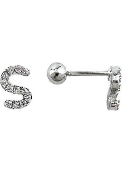 Gümüş Renk Harf Piercing - S Harfpiercing