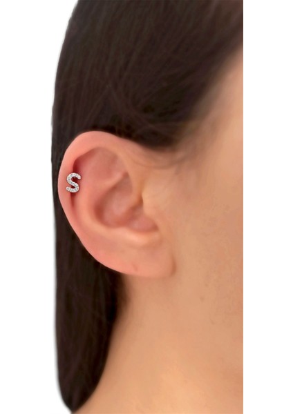 Gümüş Renk Harf Piercing - S Harfpiercing