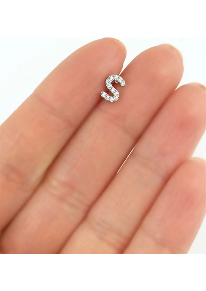 Gümüş Renk Harf Piercing - S Harfpiercing