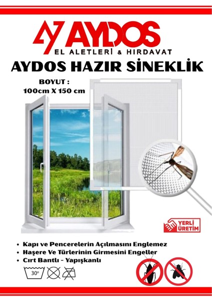 100CMX150CM Cırt Bantlı Pencere Sinek Önleyici Sineklik Perdesi