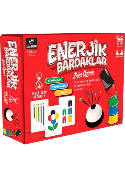 Enerjik Bardaklar Zeka Oyunu ( Oyuncak Aile Kutu Oyunu Süper , Akıllı , Renkli , Hızlı Zıpır )
