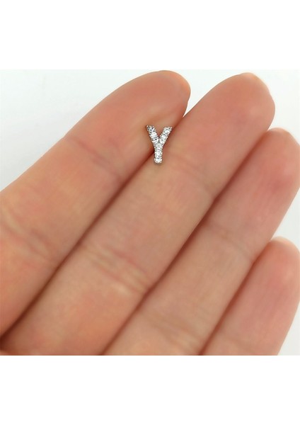 Gümüş Renk Harf Piercing - Y Harfpiercing
