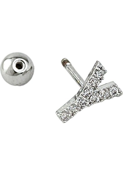 Gümüş Renk Harf Piercing - Y Harfpiercing
