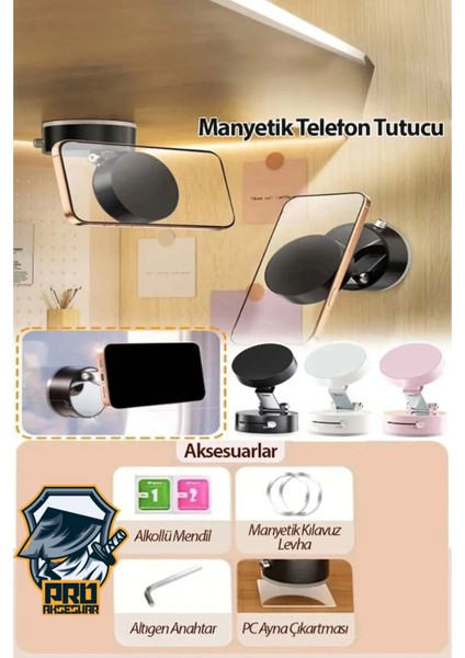 A3 Pro 180 Derece Dönebilen Vakumlu Manyetik Taşınabilir Çok Amaçlı Araç Telefon Tutucu