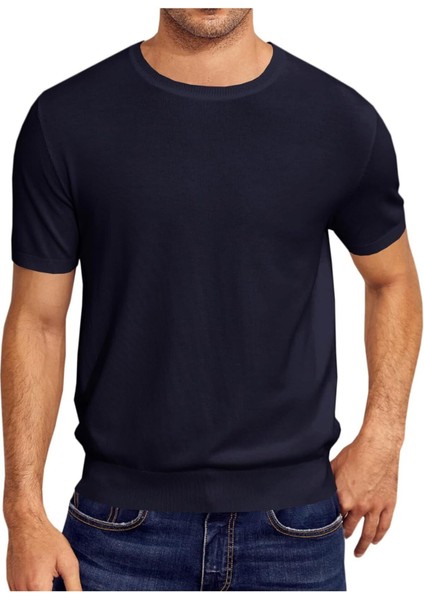 Sow Bisiklet Yaka Triko T-Shirt