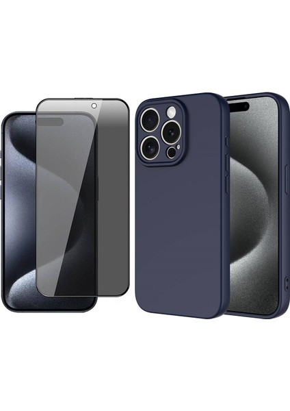 Apple iPhone 15 Pro Max Kılıf Zore Mara Lansman Kapak + Hayalet Cam Ekran Koruyucu