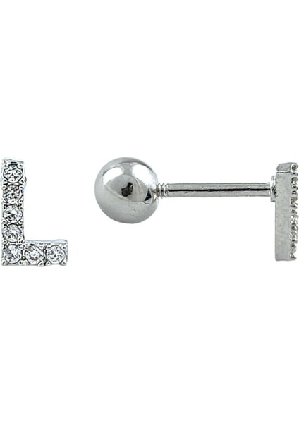 Gümüş Renk Harf Piercing - L Harfpiercing