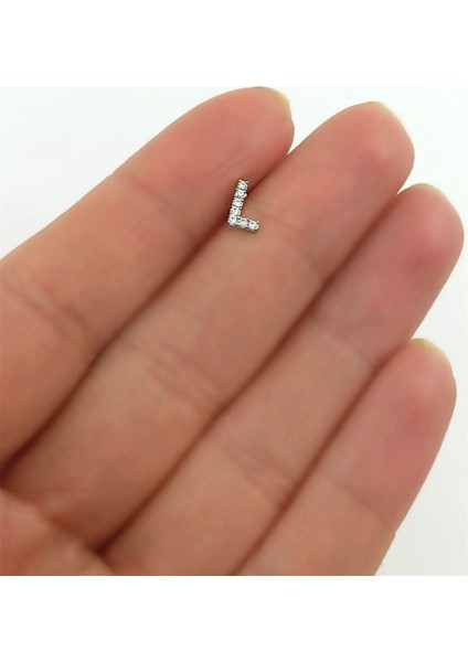 Gümüş Renk Harf Piercing - L Harfpiercing