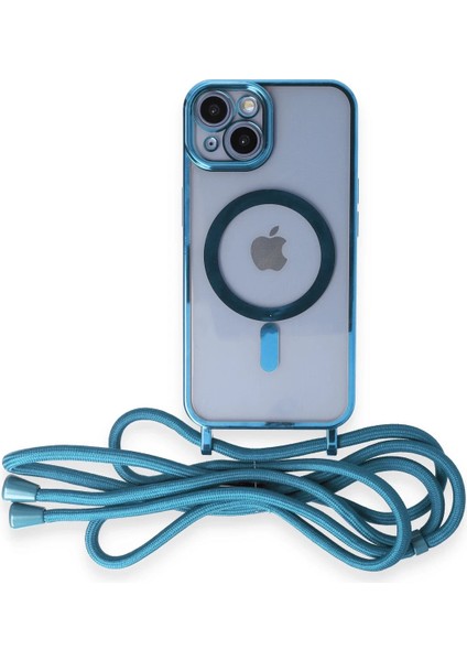 Iphone 14 Kılıf Divo Lazer Askılı Magsafe Kapak - Sierra Blue Bstmy