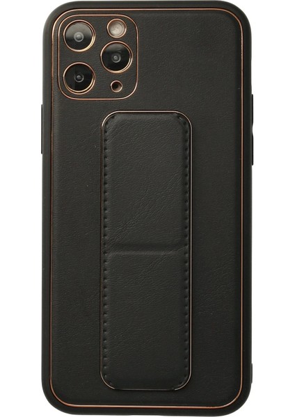 Iphone 11 Pro Kılıf Coco Deri Standlı Kapak - Siyah Bstmy