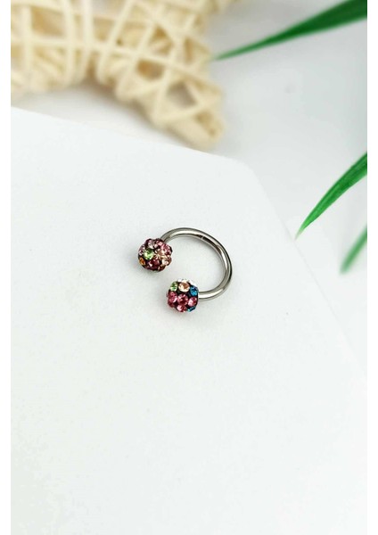 316 L Cerrahi Çelik Küçük Toplu Renkli Taşlı Septum Piercing TRPIERCING090 PIERX200X fiyatları
