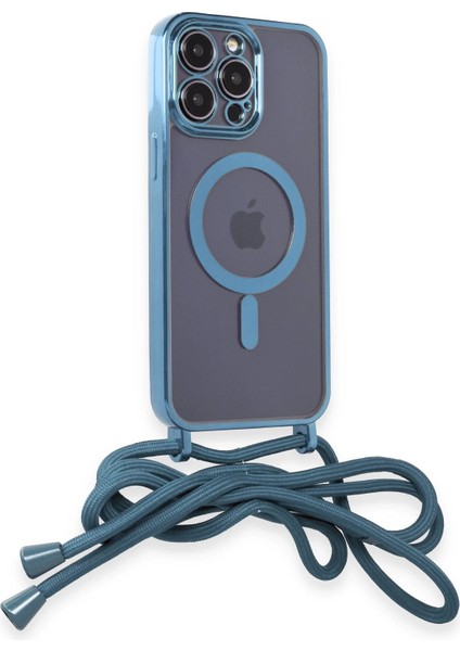 Iphone 14 Pro Max Kılıf Divo Lazer Askılı Magsafe Kapak - Sierra Blue Bstmy