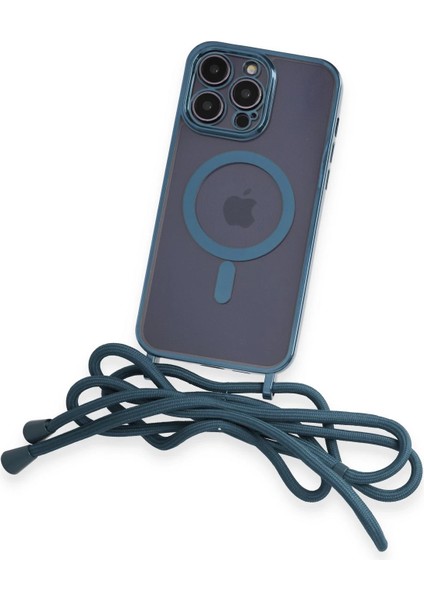 Iphone 14 Pro Max Kılıf Divo Lazer Askılı Magsafe Kapak - Sierra Blue Bstmy
