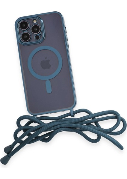 Iphone 14 Pro Max Kılıf Divo Lazer Askılı Magsafe Kapak - Sierra Blue Bstmy