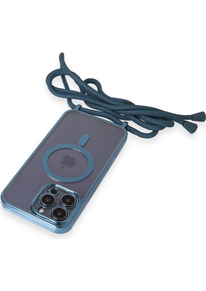 Iphone 14 Pro Max Kılıf Divo Lazer Askılı Magsafe Kapak - Sierra Blue Bstmy