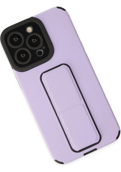 Iphone 14 Pro Max Kılıf Mega Standlı Silikon - Lila Bstmy