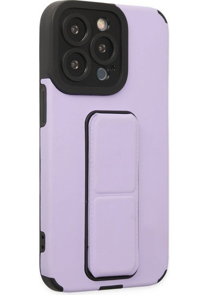 Iphone 14 Pro Max Kılıf Mega Standlı Silikon - Lila Bstmy