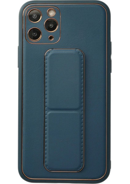 Iphone 11 Pro Kılıf Coco Deri Standlı Kapak - Mavi Bstmy