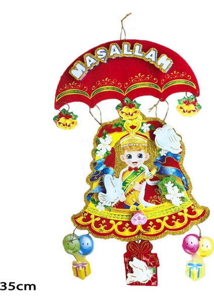 - Maşallah Yazılı Karton Sünnet Kapı Süsü 35 cm Bstmy
