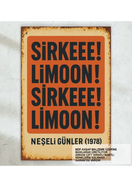 Yeşilçam Replik Sahne Adil Naşit Münir Özkul Turşu Suyu Duvar Yazıları Retro Ahşap Poster Tablo