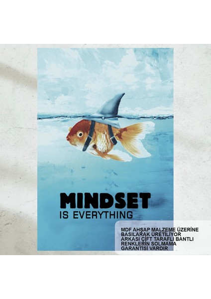 Zihniyet Önemlidir, Korkularınla Yüzleş Cesaret Motivasyon Sözleri Duvar Yazıları Retro Ahşap Poster