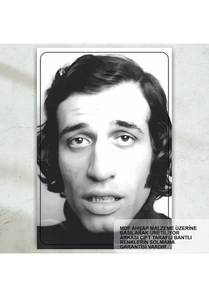 Kemal Sunal Yeşilçam Türk Sineması Siyah Beyaz Tablo Retro Ahşap Poster