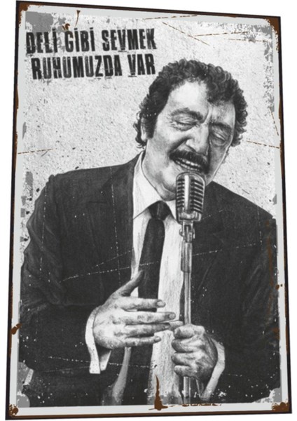 Müslüm Gürses Deli Gibi Sevmek Ruhumuzda Var Retro Ahşap Poster 817